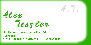 alex teszler business card
